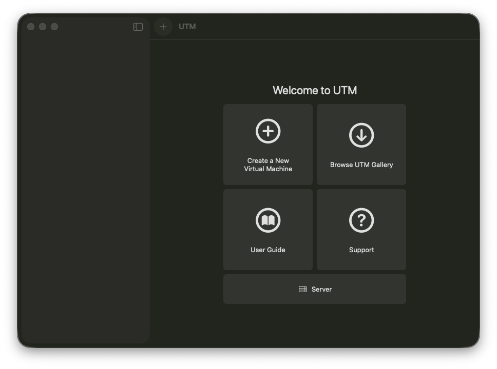 Screenshot of UTM UI